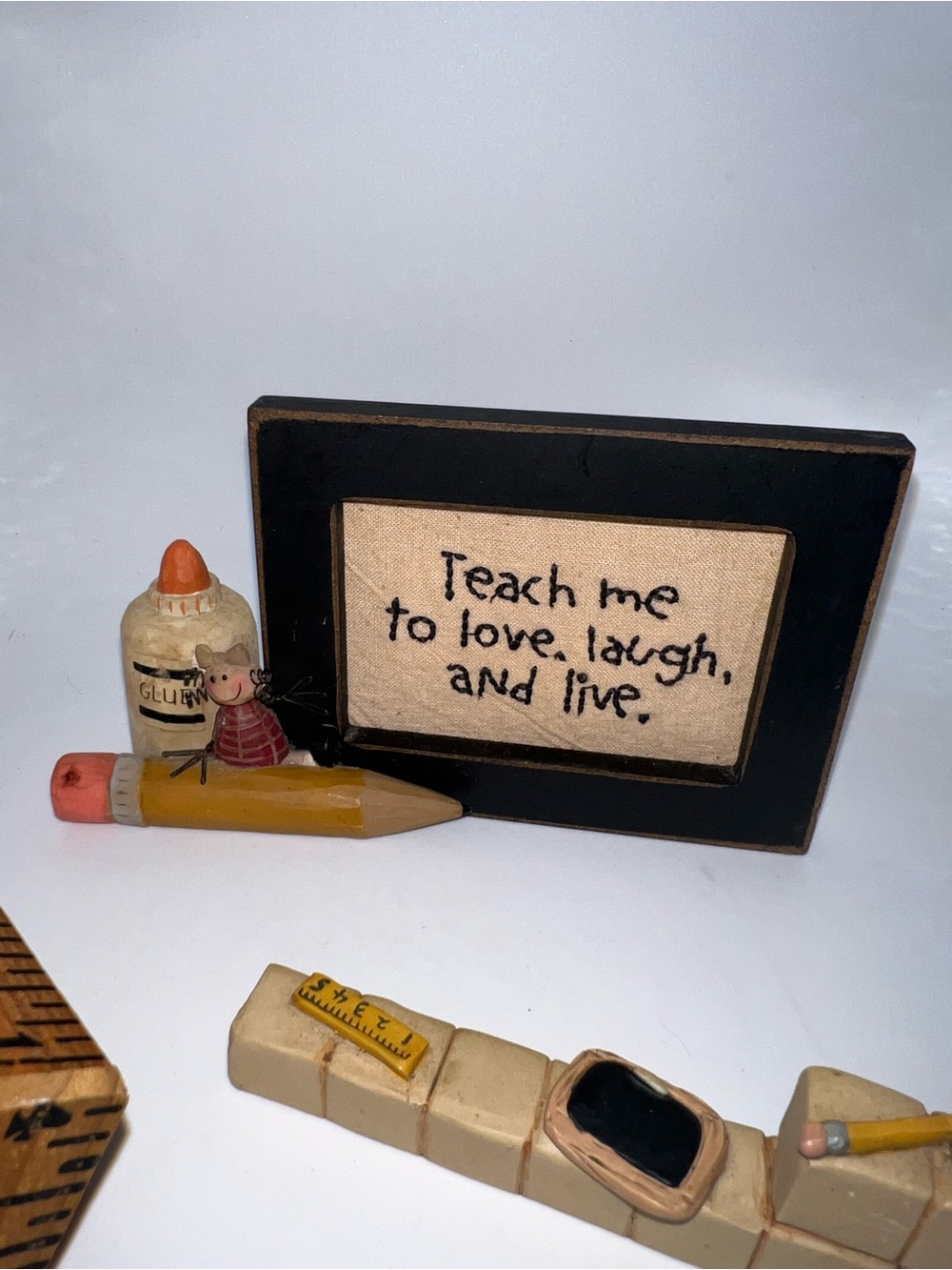 Teacher Desk Decor Set with Ruler Block, Apple & Mini Sign - Picture 8 of 10